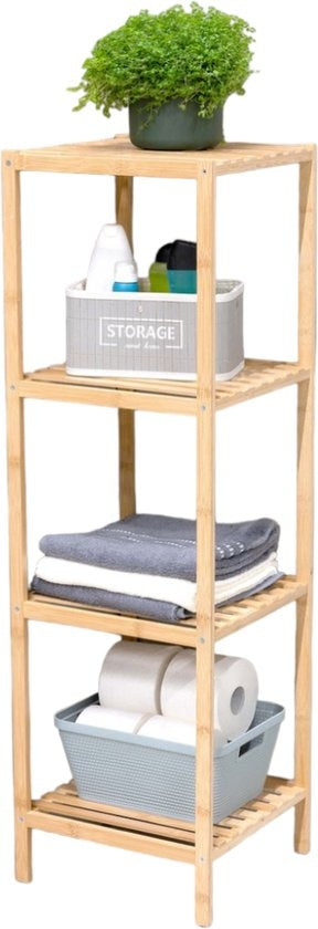 alpina Badablage 4-lagig - Badmöbel - 32x33x108,5cm - Bambus
