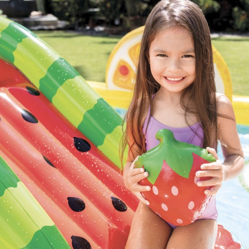 Intex Aufblasbarer Kinderpool - Obst - Mit Rutsche - 244 x 191 x 91 cm