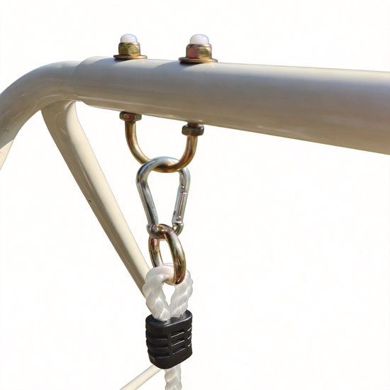 AXI 2-in-1-Schaukel aus verschiedenen Metallen in Grün/Creme – Mitwachsende Schaukel – Freistehendes Schaukelset mit Schaukelsitz aus Kunststoff und Babysitz – Schaukelset für Kinder