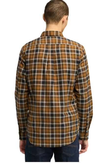 Timberland Braunes Langarmhemd aus Baumwolle - Klassisches Tartan-Design - Regular Fit - Größe L
