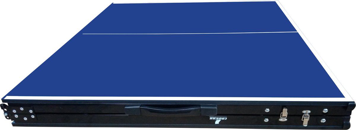 Cougar Tischtennistisch Midi 1800 – Tragbar und zusammenklappbar – 180 x 102 x 65/76 cm – Blau