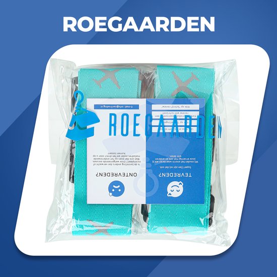 Koffergurt mit Zahlenschloss - Koffergurt - Kofferschloss - inklusive Kofferanhänger - Blau - 2 Stück