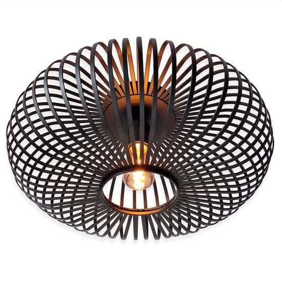 Goliving Deckenleuchte - Deckenleuchte - E27 - Metall - Bamboo Look - Ã˜ 40 cm - Schwarz