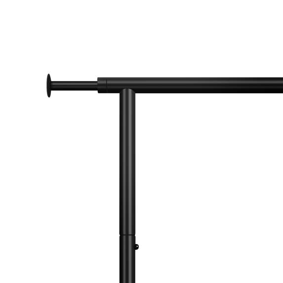 Yaheetech Kleiderständer – Verstellbar 129,5–189 cm – Auf Rollen – 90 kg – Schwarz