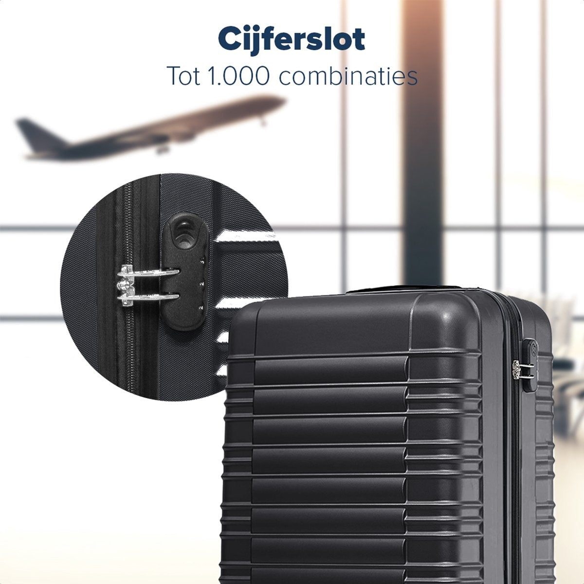 TRVLMORE - Kofferset - 2 Stück - 38L (Handgepäck) + 110L - Schwarz