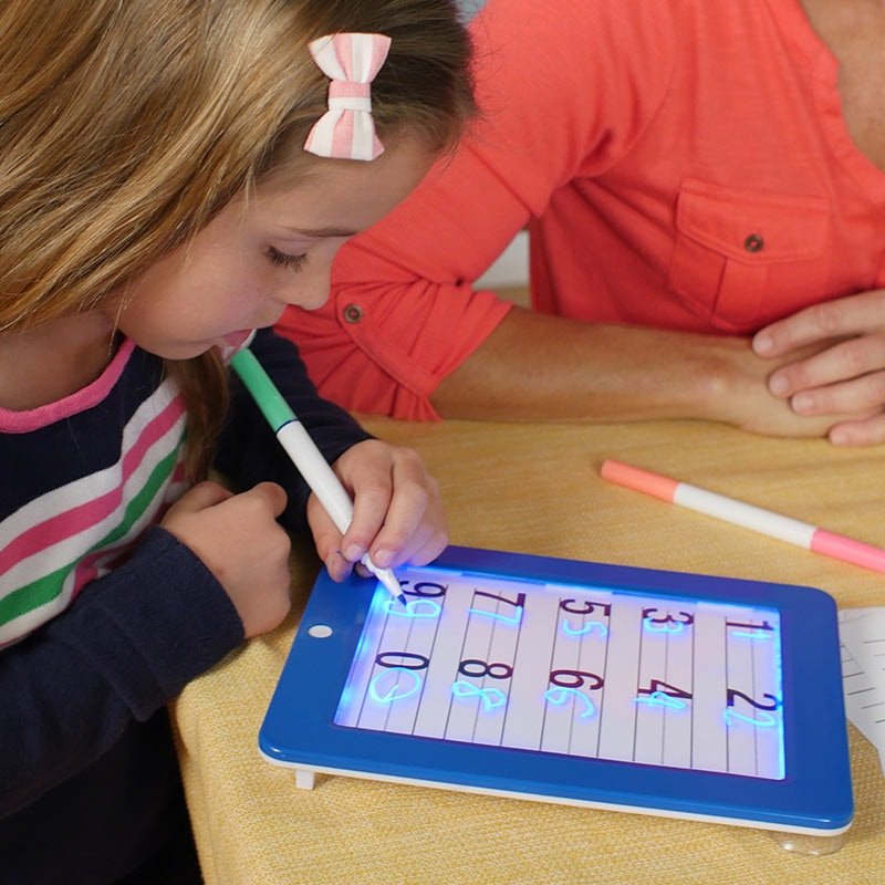 Magic Pad Maltafel – 8 Lichtmodi – inklusive 30 Vorlagen – 3 Neonstifte – Tablet-Design
