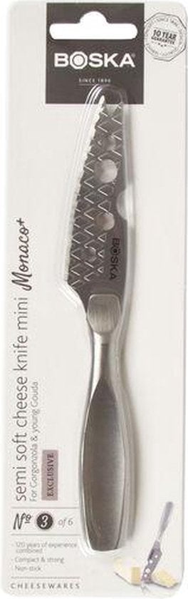 Boska Käsemesser Semi-soft Mini Monaco+ No.3 - Käsemesser Weichkäse - Briemesser - Edelstahl - Spülmaschinenfestes Käsemesser - Küchenutensilien - Küchenzubehör - 10 Jahre Garantie