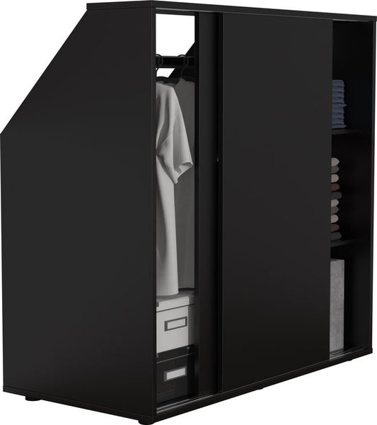 Kleiderschrank schräge Wand Dachgeschoss Schlafzimmer Schiebetüren - Hängeteil und Regale - Lagerschrank geeignet für schräge Wände