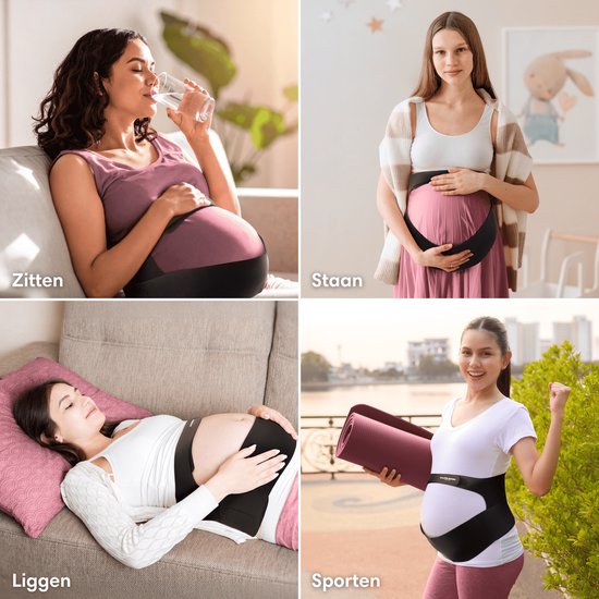 Vulpes Goods® Babycare - Bauchband Schwangerschaft - Verstellbarer Schwangerschaftsgürtel - Bauchband für die Schwangerschaft - Unsichtbar & Atmungsaktiv - Bauch- & Rückenstütze - Größe M - Beckenband - Schwangerschaftsgürtel - Beckenbandage - inkl. Wasch