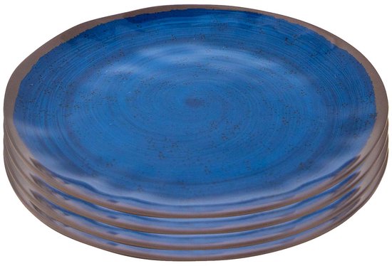 Bo-Camp – Essteller – Halo – 4 Stück – Melamin – Blau