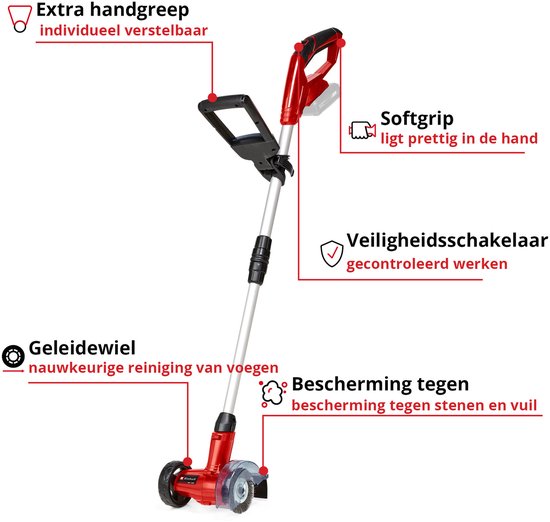 Einhell Akku-Fugenreiniger GE-CC 18 Li Solo – Power X-Change – 18 V/Li-Ion – 1200 U/min – Bürstendurchmesser: 10 cm – inkl. Stahl- und Nylonbürste – ohne Akku und Ladegerät