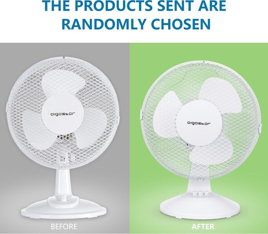 Aigostar Vicki 33JTN – Tischventilator – Perlmuttweiß