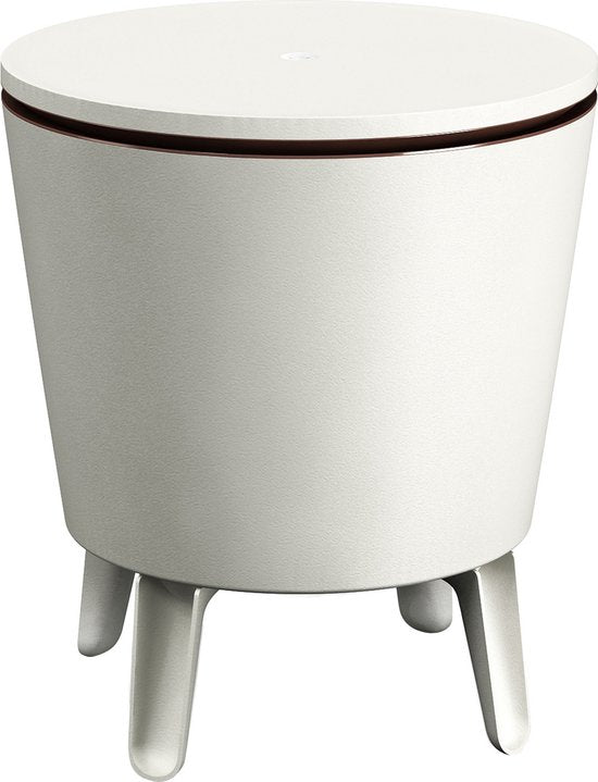 Keter Beistelltisch Getränkekühler coolbar cocktail Tisch 50x57-85cm 30L weiß-braun