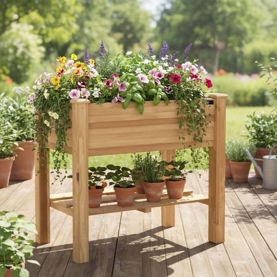 AXI Ari Hochbeet – Blumenkästen für den Außenbereich – Rechteckig – Hemlock-Holz – 100 % FSC-zertifiziertes Holz – 86,5 x 46 x 85 cm – Hochbeet für den Gemüsegarten – Pflanzkübel für Garten und Balkon