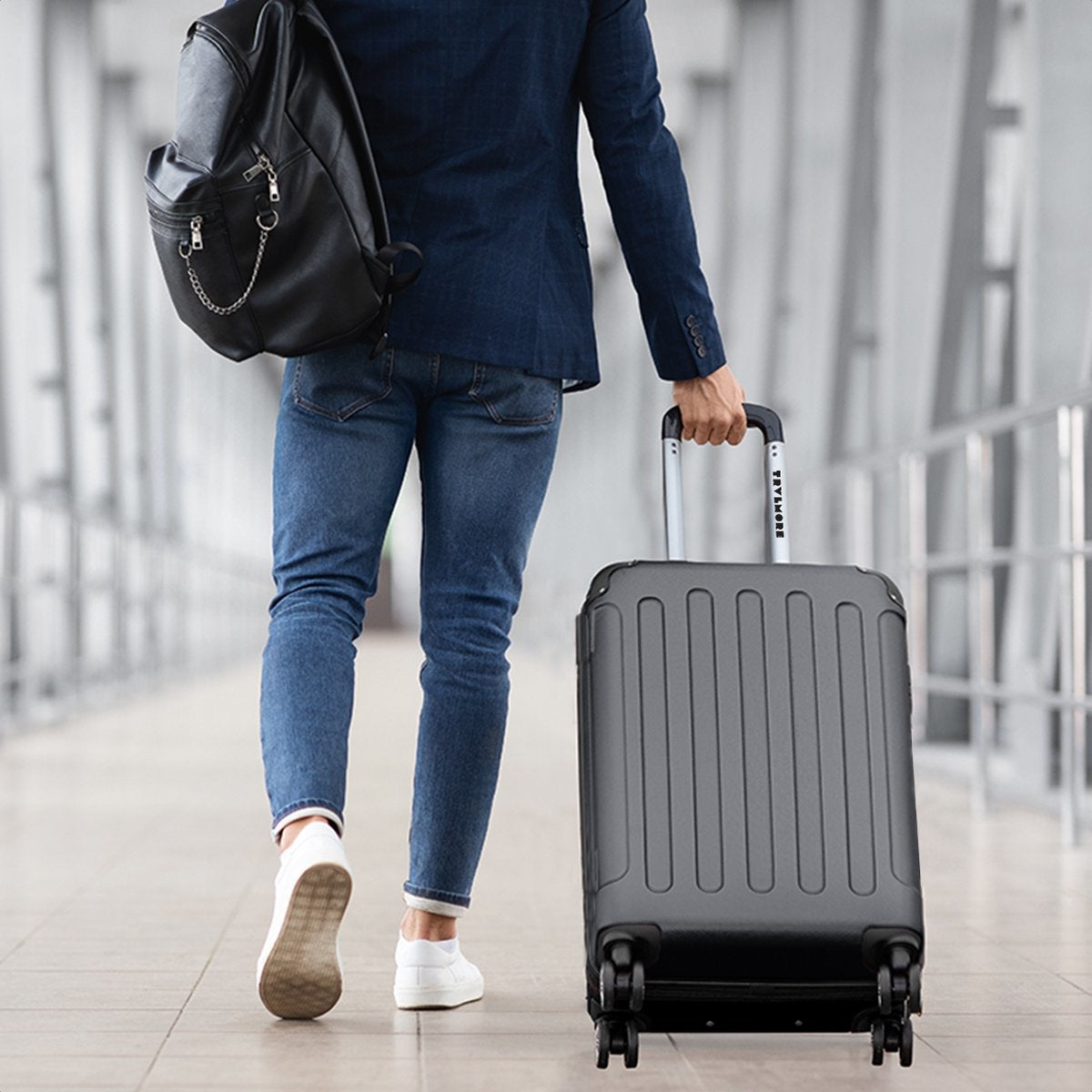 TRVLMORE - Koffer - Handgepäck - 54x36x20cm - 38L - Dunkelgrau