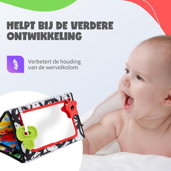 MontiPlay® Bauchtrainer Baby - Kussbuch Baby - Babyspielzeug 6 Monate - Lernspielzeug - Tummy Time - Montessori - Sensorik