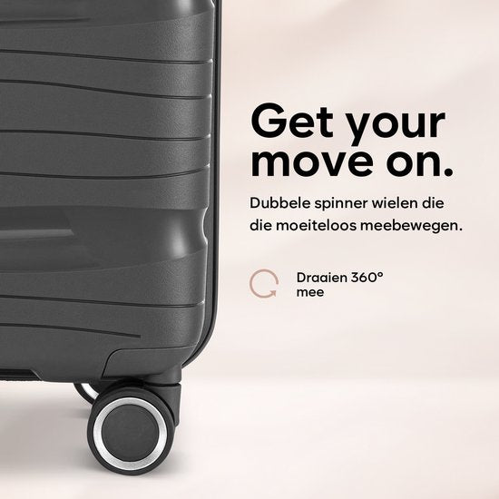 SKYCASES Travelin' Charm Handgepäck Koffer - 40L - Zahlenschloss - 35x21x54 cm - Leicht & Langlebig - Inklusive gratis Tasche - Anthrazit