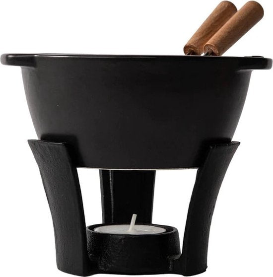 Boska Fondueset Party Mini - Fonduepfanne - Für Käsefondue & Sauce - Schwarz - 300 ml