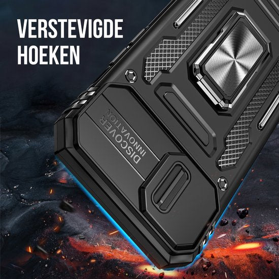 Podec-Hülle für das iPhone 13 Mini – Handyhülle – Anti-Shock-Case, Hybrid-Armor-Hülle mit Ständer und Ring sowie Displayschutzfolie