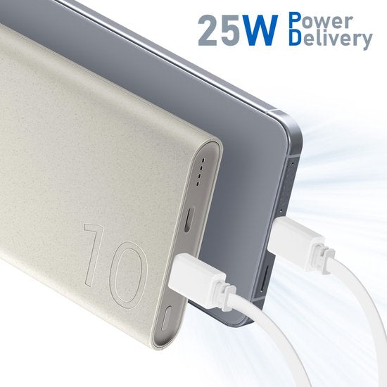 Samsung Schnellladegerät Duo Powerbank - 25W - USB-C - 10.000 mAh - Beige