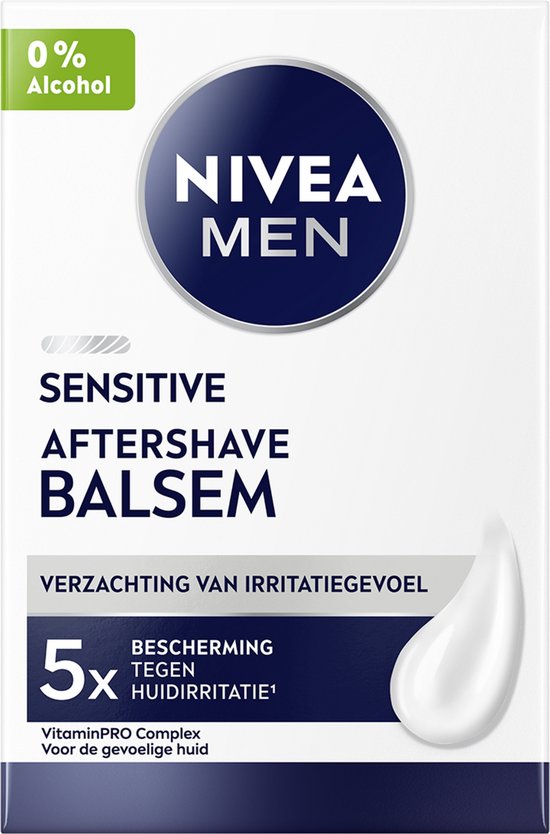 NIVEA MEN Sensitive Aftershave-Balsam – für empfindliche Haut – zieht schnell ein – alkoholfrei – 100 ml