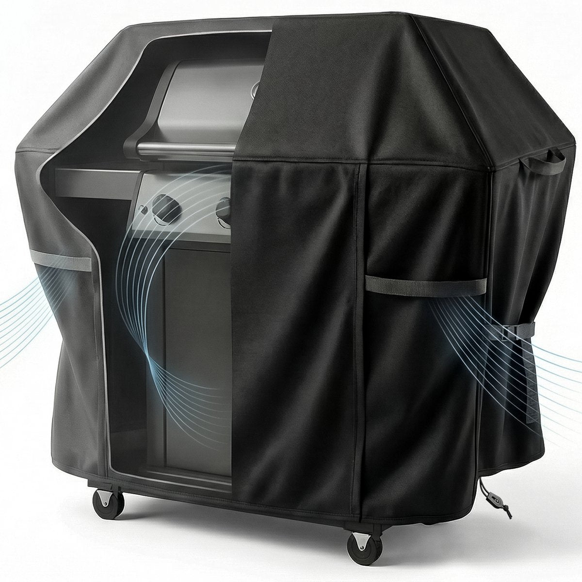 Duna BBQ-Schutzhülle, wasserdicht – Schwarz – 130 x 70 x 120 cm – Oxford 420D, UV-beständig