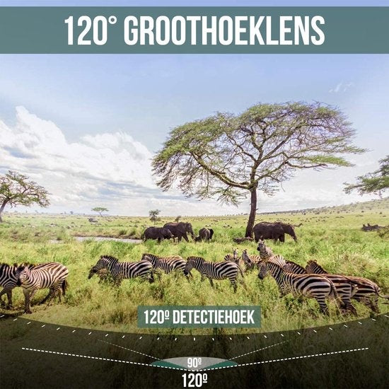 Strex Wildtierkamera mit WiFi und Nachtsicht - 120MP 4K ULTRA HD - Wasserdicht - Inkl. 32 GB SD - Wildtierkamera