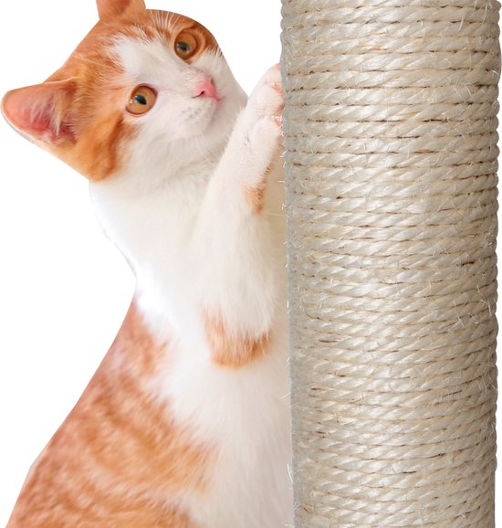 maxxpro Cat Post - Katzenspielzeug - 165 CM - Katzenpfosten - mit Katzenhaus und Katzentunnel - für große und kleine Katzen - Sisal - Braun