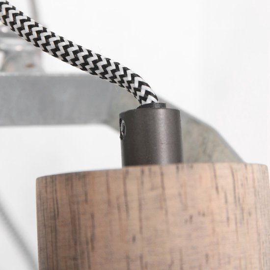 Klemmstrahler und Wandleuchte Gearwood 2752NI Nickel, E27-Fassung, trendiges Design, aus Holz und Metall, für den Innenbereich, dreh- und neigbar