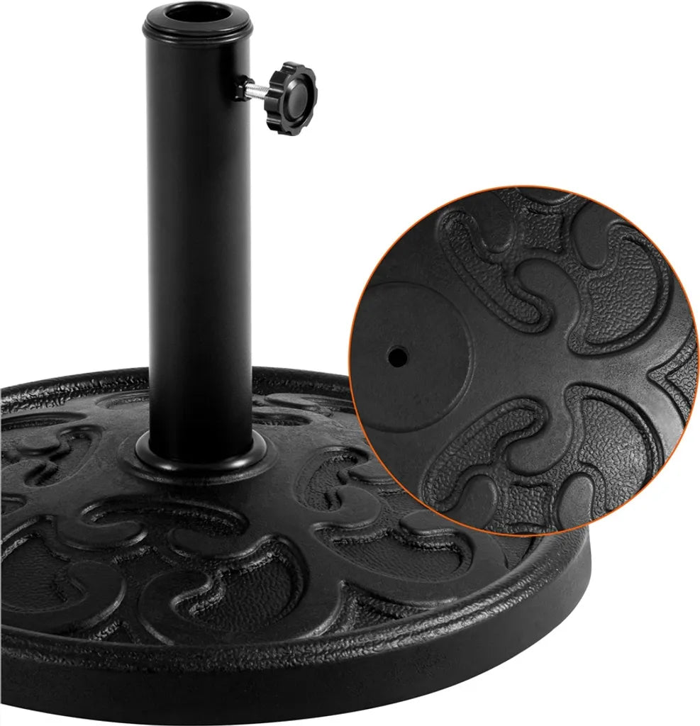 Yaheetech Sonnenschirmfuß 44,5 × 44,5 × 32,5 cm - Schwarz - Sonnenschirmständer 10 kg für Sonnenschirmstangen von 38-48 mm