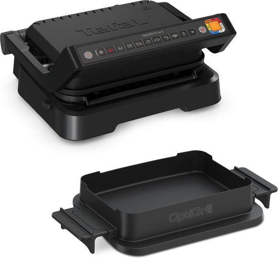 Tefal OptiGrill 4in1 GC7748 – Intelligenter Kontaktgrill – Grill, Tischgrill, Backofen und komplette Mahlzeit – 9 Automatikprogramme – Garstandsanzeige – 2100 W – Schwarz/Edelstahl