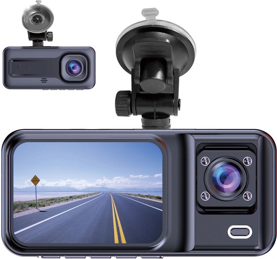 Denver Dashcam - Dashcam für Auto - Front- und Innenraumkamera - Full HD - 120° Weitwinkel - Schleifenaufzeichnung - G-Sensor - CCT2500