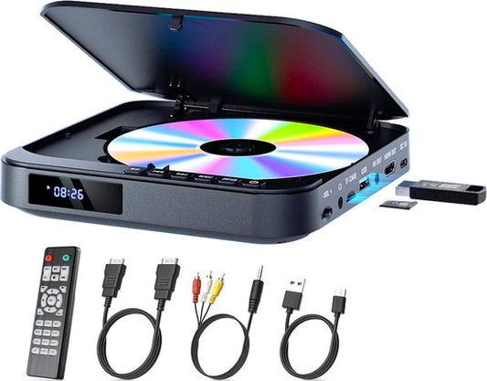 Urgoods - Mini-DVD-Player - mit HDMI - 1080P Full HD - Schwarz