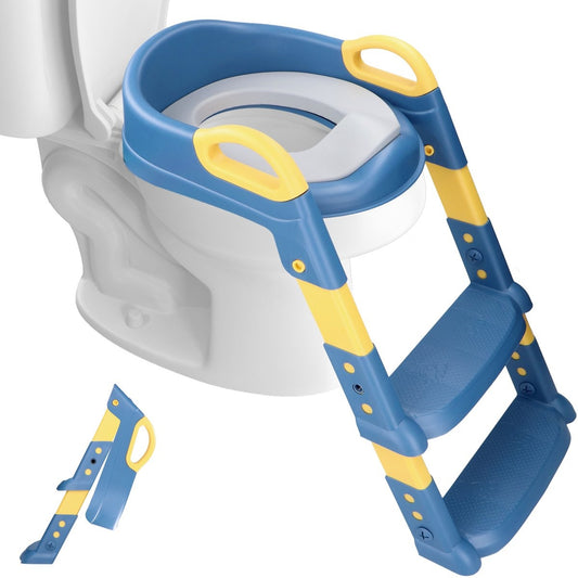 Macx & Macx Toilettenschublade mit Treppe - mit Griffen - faltbar - 2 bis 7 Jahre - blau