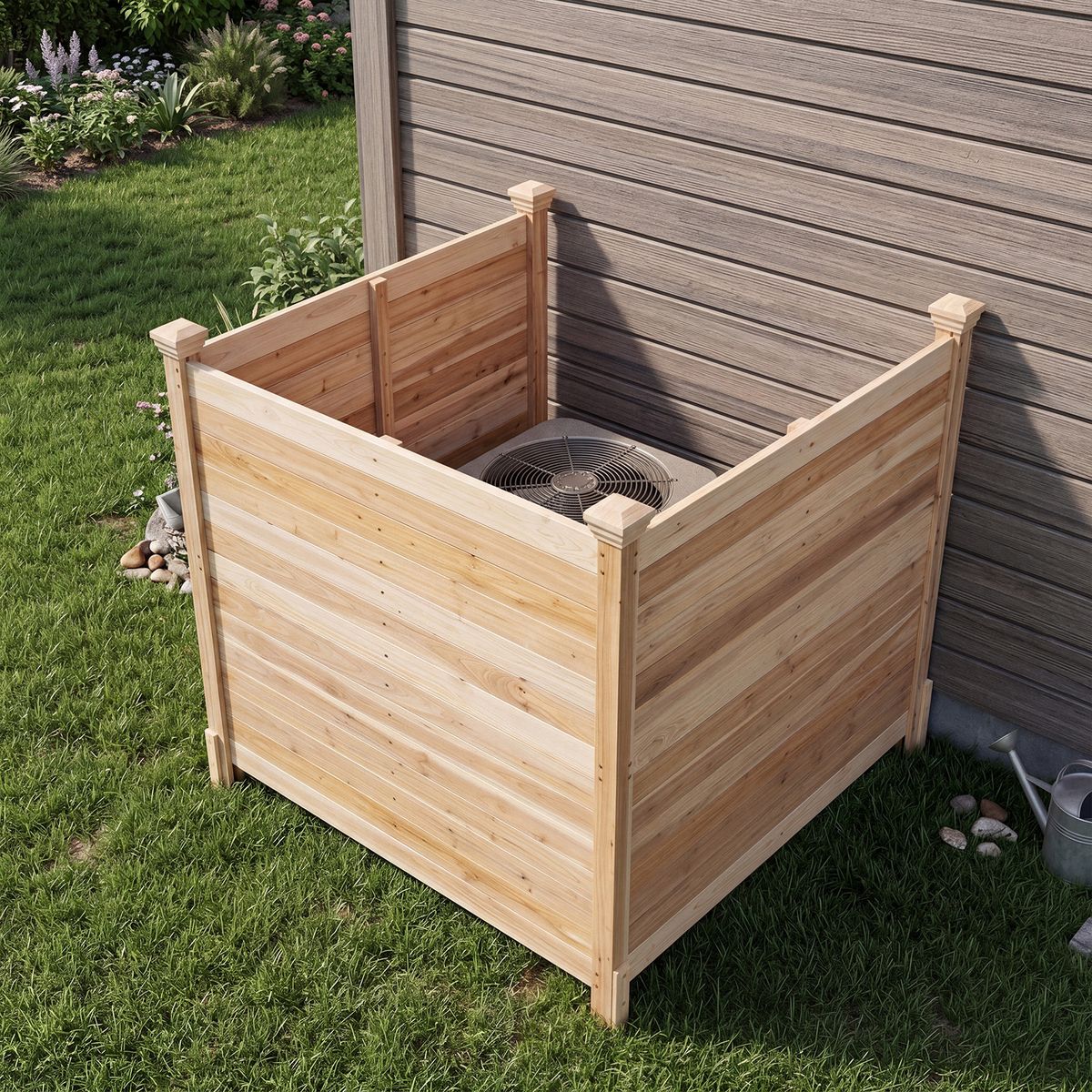 Coast Gartenzaun Sichtschutz – 3-teilig – Kiefernholz – Natur – 119 x 119 x 115,5 cm