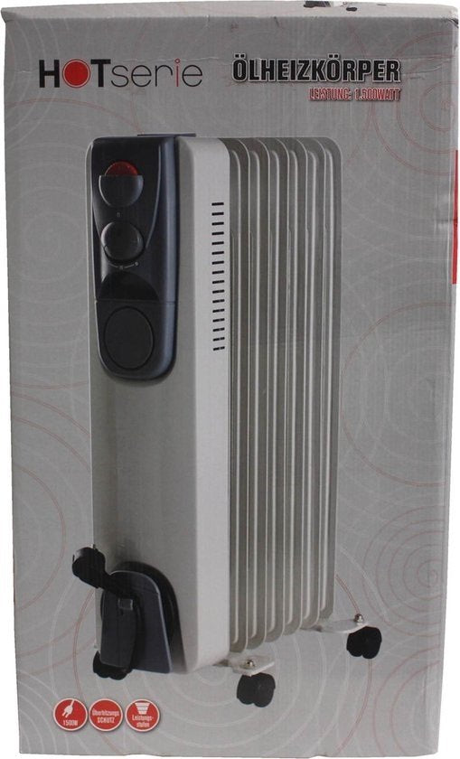 Deski Elektrischer Ölradiator mit 7 Lamellen - Heizgerät - 1500 W - Weiß