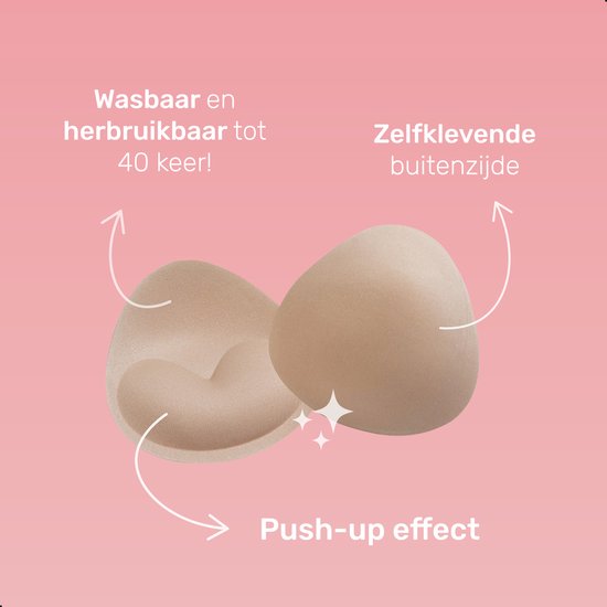 Soft & Silky BH-Einlagen - Wasserfest - Push up - Beige