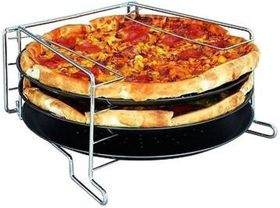 Pizzabackgestell mit 3 Pizzatellern