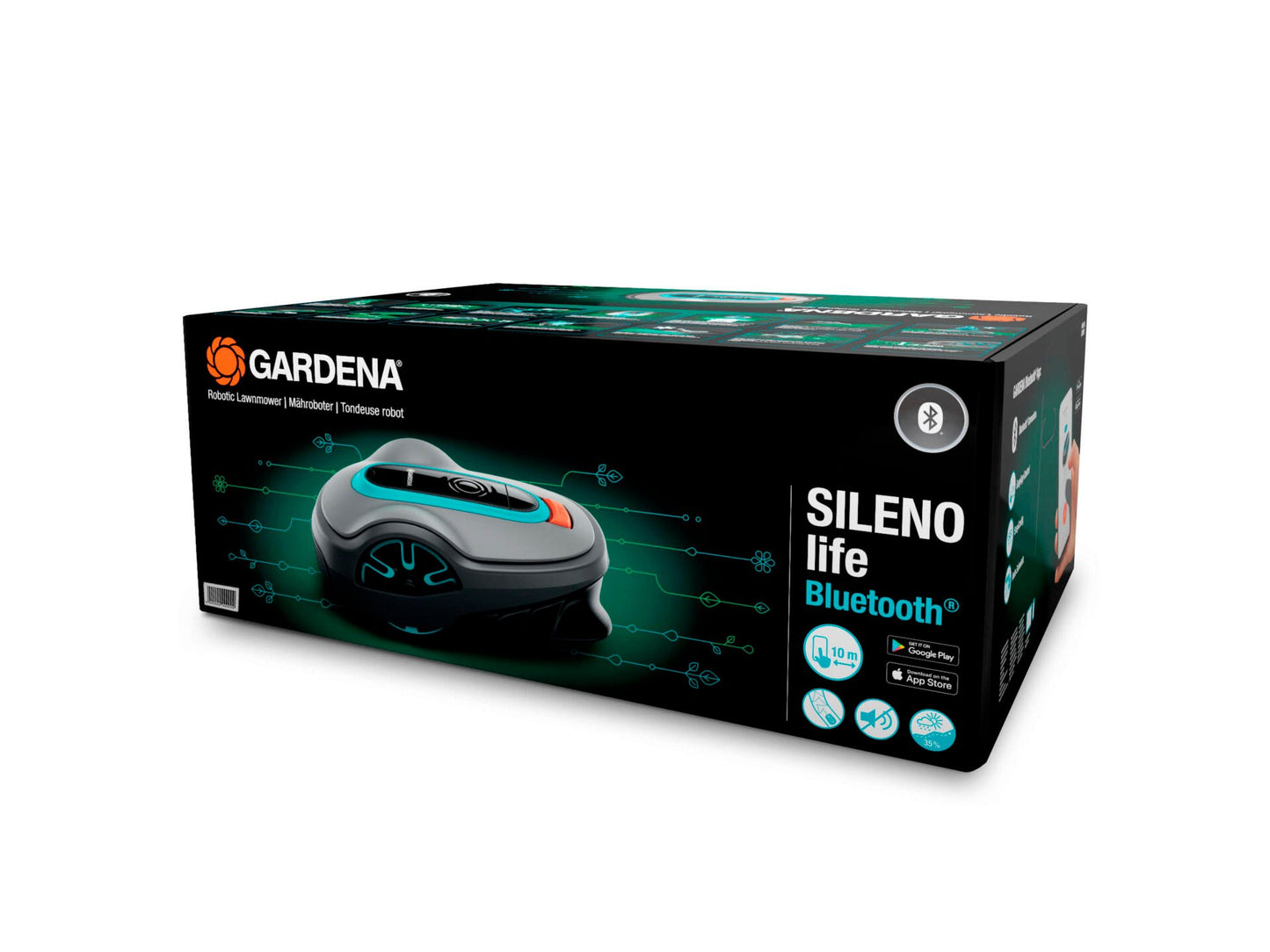 Gardena Sileno Life 850 Mähroboter 18V Li-Ion 850m² - 78,5 x 59 x 33,3 cm - Grau/Blau