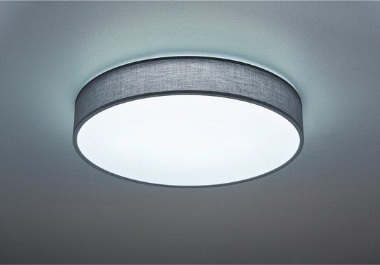 TRIO LUGANO - Deckenleuchte - Grau - inkl. 1x SMD 42 W - Fernbedienung - integrierter Dimmer - stufenlos einstellbare Lichtfarbe - Nachtlicht - Deckenmontage - nicht für externen Dimmer geeignet - Memory-Funktion
