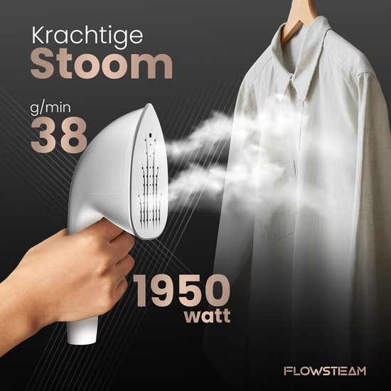 Flowsteam PRO Wäschedampfer – 1950 W – 2,2 L – 150 min – Inkl. Bügelbrett - Weiß