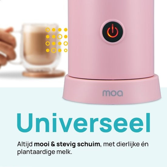 MOA Milchaufschäumer elektrisch - BPA-frei - zum Aufschäumen und Erhitzen - Pink - MF5P