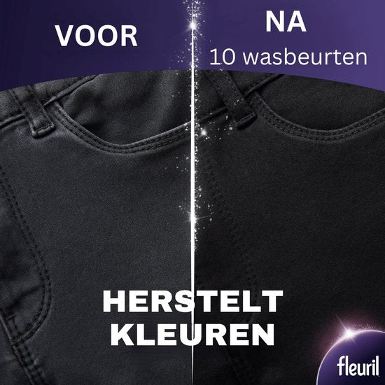 Fleuril Black – Flüssigwaschmittel – Dunkle und schwarze Wäsche – 54 Waschgänge – Großpackung