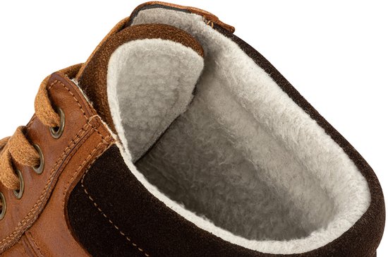 Milanoro - Elegante Herren-Turnschuhe aus Leder - Cognac - Größe 42