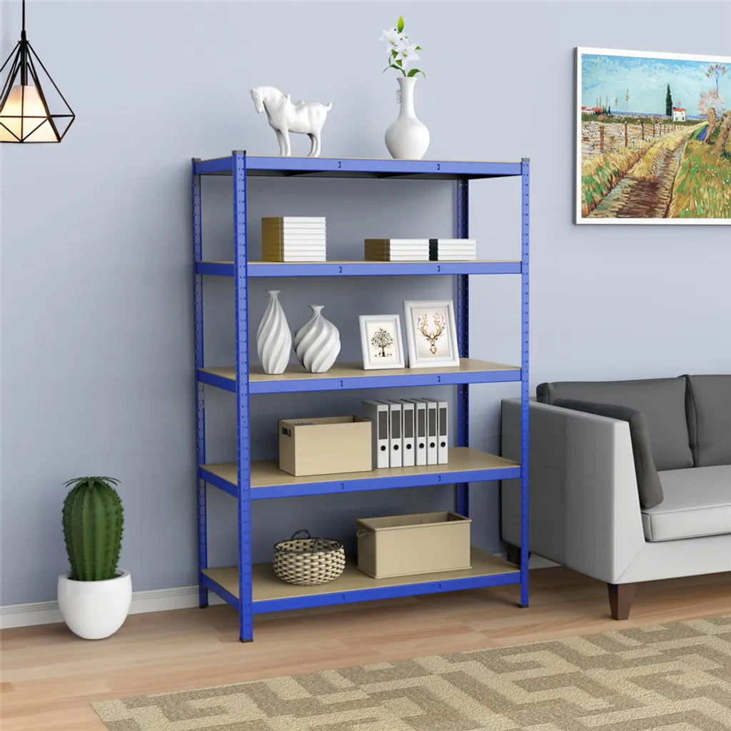 Yaheetech Heavy-Duty-Lagerregal 120 x 60 x 180 cm – Blau – Metallregal mit 5 Einlegeböden, 875 kg