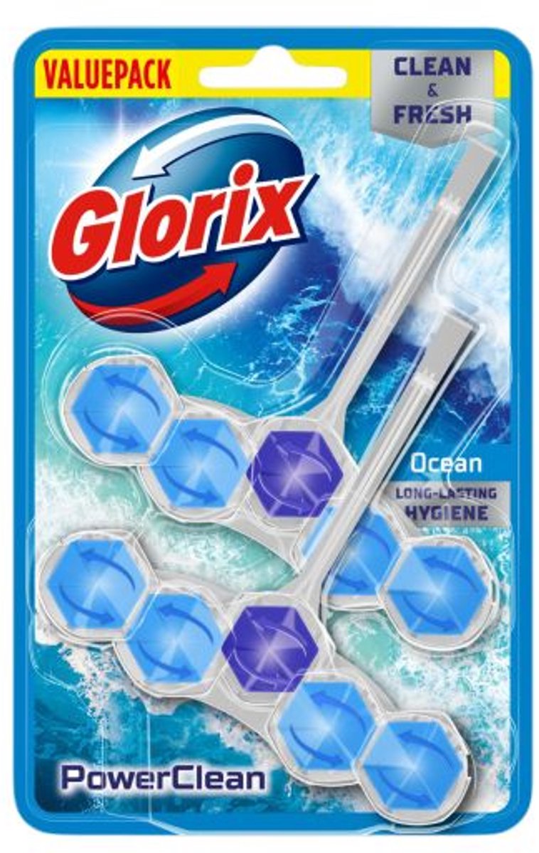 Glorix Toilettenstein Power Clean Ocean, 2 Stück