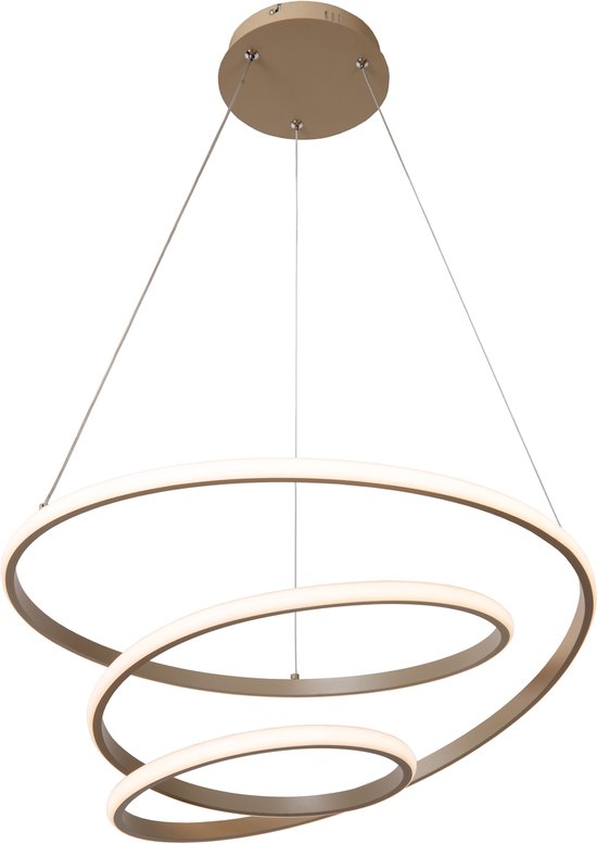 Lucide ESPIRAL – Hängeleuchte – LED, dimmbar – CCT – 1×40 W, 2700 K/4000 K – Taupe – Essential