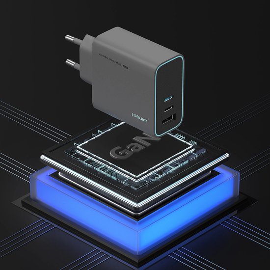 Cuktech Cukad653Eugr 65-W-Wandladegerät für Apple-Handys, 2x USB-C, 1x