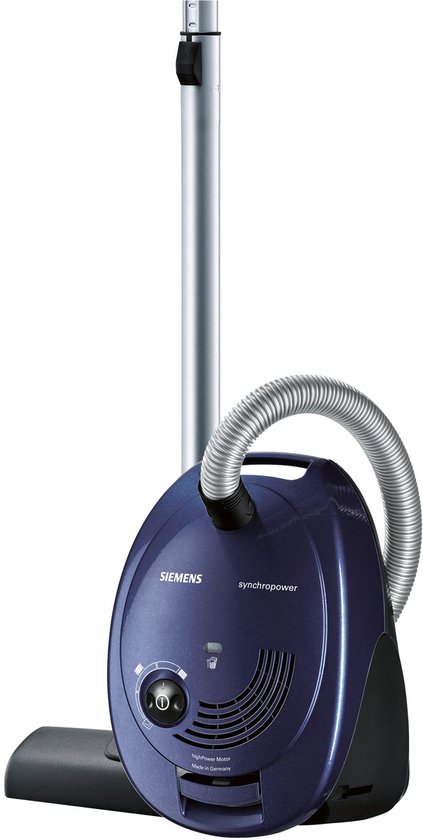 Siemens VS06A111 SynchroPower Staubsauger mit Beutel – Kompakt – 600 W – 4-Liter-Staubbeutel – Blau/Schwarz