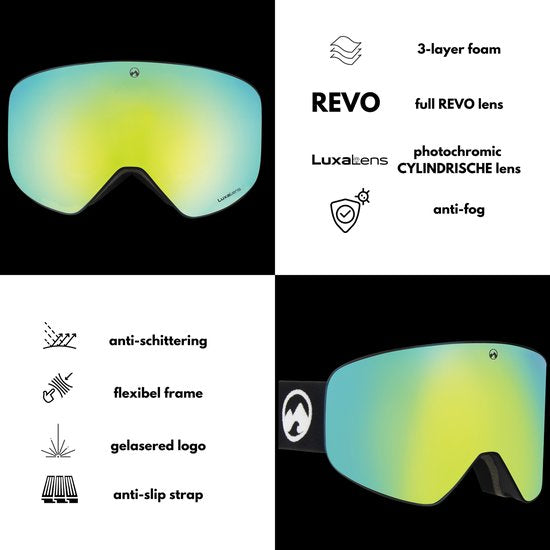 MowMow STEALTH Skibrille - Photochromatische Gläser - UV400 - Damen - Herren